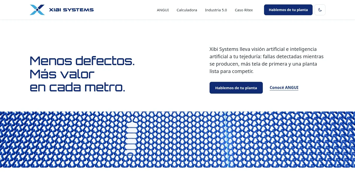 Portada de XIBI Systems con el tejido modelado en 3D.